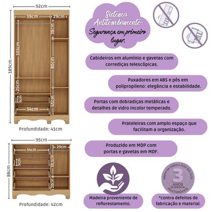 Imagem de Quarto de Bebê Completo com Berço Americano 3 em 1 Suspiro Multimóveis MP4624