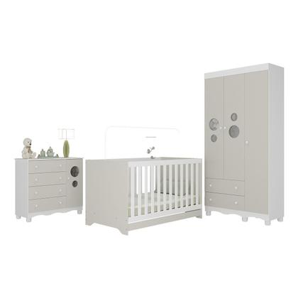 Imagem de Quarto de Bebê Completo com Berço Americano 3 em 1 Suspiro Multimóveis MP4624