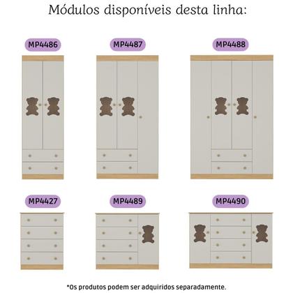 Imagem de Quarto de Bebê Completo com Berço Americano 3 em 1 Teddy Multimóveis MP4652