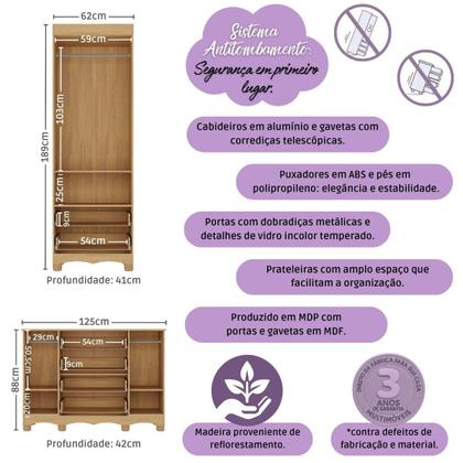 Imagem de Quarto de Bebê Completo com Berço Americano 3 em 1 Ternura Multimóveis MP4659