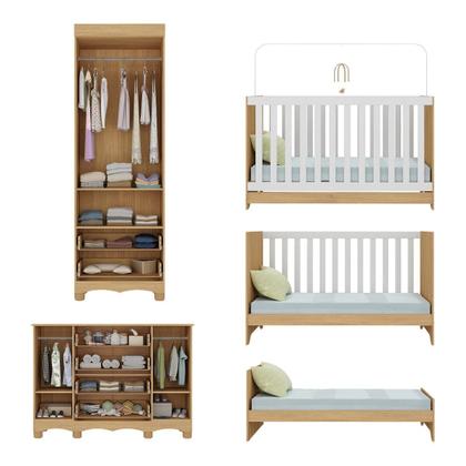 Imagem de Quarto de Bebê Completo com Berço Americano 3 em 1 Ternura Multimóveis MP4659