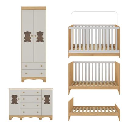 Imagem de Quarto de Bebê Completo com Berço Americano 3 em 1 Ternura Multimóveis MP4659