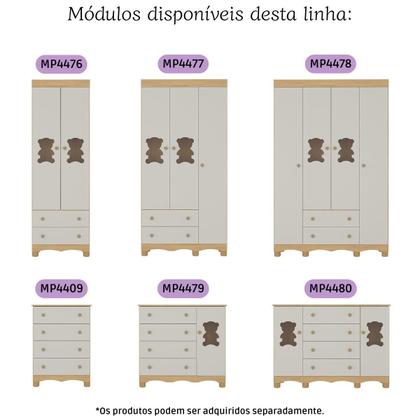 Imagem de Quarto de Bebê Completo com Berço Americano 3 em 1 Ternura Multimóveis MP4659