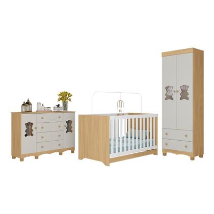 Imagem de Quarto de Bebê Completo com Berço Americano 3 em 1 Ternura Multimóveis MP4659