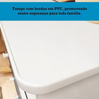 Imagem de Quarto de Bebê Completo com Berço Americano Guarda Roupa Cômoda Cambalhota Espresso Móveis Branco Brilho