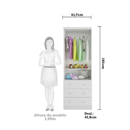 Imagem de Quarto de Bebê Completo com Berço Americano Guarda Roupa Cômoda Cambalhota Espresso Móveis Branco Brilho