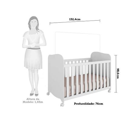 Imagem de Quarto de Bebê Completo com Berço Americano Guarda Roupa Cômoda Teka Espresso Móveis