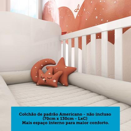 Imagem de Quarto de Bebê Completo com Berço Americano Guarda Roupa Cômoda Teka Espresso Móveis