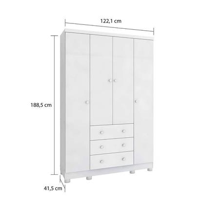 Imagem de Quarto de Bebê Completo com Berço Americano Guarda-Roupa e Cômoda Mimo 100% MDF Espresso Móveis