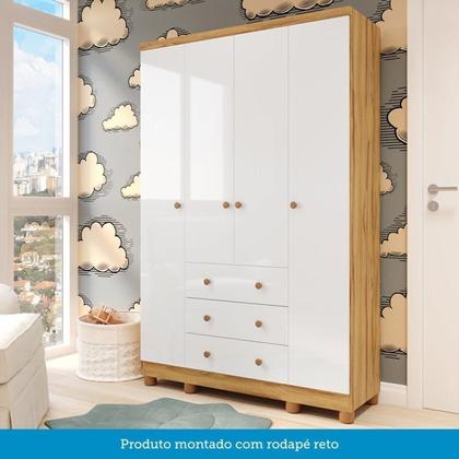 Imagem de Quarto de Bebê Completo com Berço Americano Guarda-Roupa e Cômoda Mimo 100% MDF Espresso Móveis