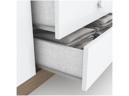 Imagem de Quarto de Bebê Completo com Berço Cômoda e Guarda-roupa Henn Bala de Menta Rústico e Branco