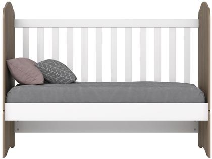 Imagem de Quarto de Bebê Completo com Berço Cômoda e Guarda-roupa Henn Bala de Menta Rústico e Branco