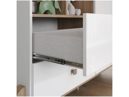 Imagem de Quarto de Bebê Completo com Berço Cômoda e Guarda-roupa Henn Ternura Branco e Jequitibá
