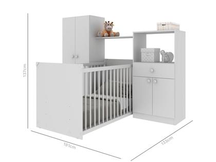 Imagem de Quarto de Bebê Completo com Berço Guarda-roupa e Cômoda Multimóveis 2869.010