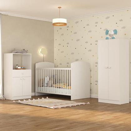 Imagem de Quarto de Bebê Completo com Berço Guarda-Roupa e Cômoda