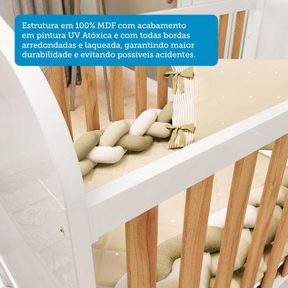 Imagem de Quarto de Bebê Completo com Berço Mini Cama  e Cômoda 100 MDF com Janela Elô New Móveis Peroba