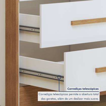 Imagem de Quarto de Bebê Completo com Cômoda, Berço com Colchão e Guarda Roupas Mia