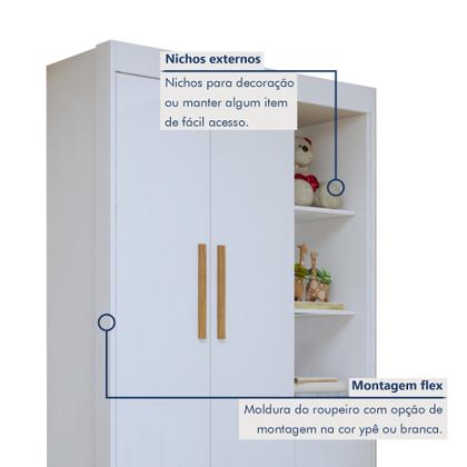 Imagem de Quarto de Bebê Completo com Cômoda, Berço com Colchão e Guarda Roupas Mia