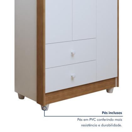 Imagem de Quarto de Bebê Completo com Cômoda, Berço e Guarda Roupas Mila