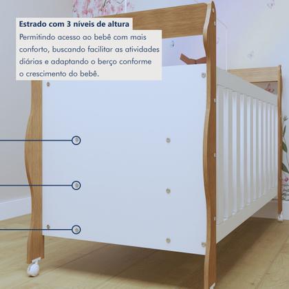 Imagem de Quarto de Bebê Completo com Cômoda, Berço e Guarda Roupas Mila