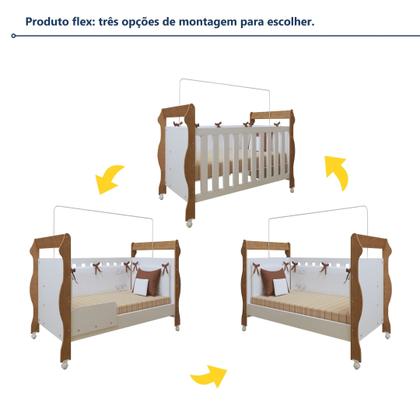 Imagem de Quarto de Bebê Completo com Cômoda, Berço e Guarda Roupas Mila