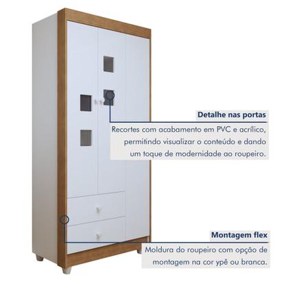 Imagem de Quarto de Bebê Completo com Cômoda, Berço e Guarda Roupas Mila