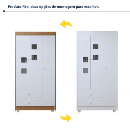 Imagem de Quarto de Bebê Completo com Cômoda, Berço e Guarda Roupas Mila