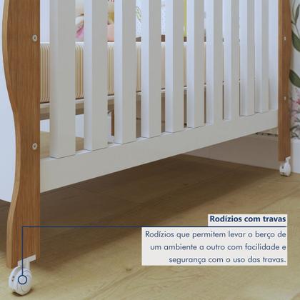 Imagem de Quarto de Bebê Completo com Cômoda, Berço e Guarda Roupas Mila