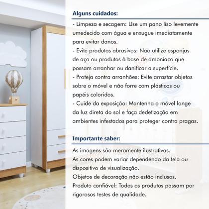 Imagem de Quarto de Bebê Completo com Cômoda, Mini Berço com Colchão e Guarda Roupas Lila Amadeirado/Branco