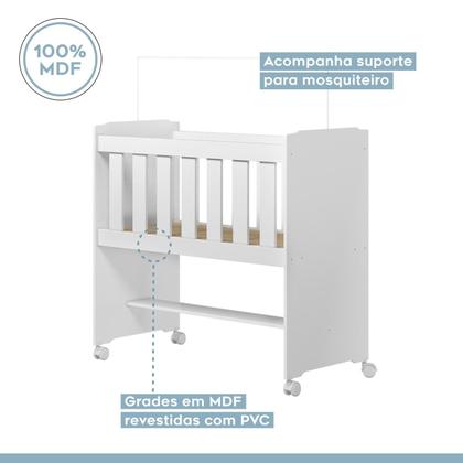 Imagem de Quarto de Bebê Completo com Cômoda, Mini Berço com Colchão e Guarda Roupas Lila