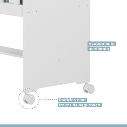 Imagem de Quarto de Bebê Completo com Cômoda, Mini Berço com Colchão e Guarda Roupas Lila