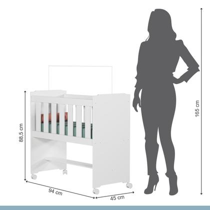 Imagem de Quarto de Bebê Completo com Cômoda, Mini Berço com Colchão e Guarda Roupas Lila