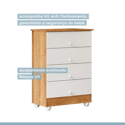 Imagem de Quarto de Bebê Completo com Cômoda, Mini Berço com Colchão e Guarda Roupas Lila