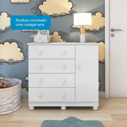 Imagem de Quarto de Bebê Completo com Guarda Roupa 3 Portas Cômoda e Berço 100% MDF Mimo Espresso Móveis