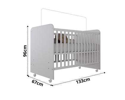 Imagem de Quarto de Bebê Completo com Guarda-Roupa 3 Portas, Cômoda e Berço com Rodinhas  Branco Moderno, Seguro e Funcional Quartinho do Bebê Com Colchão