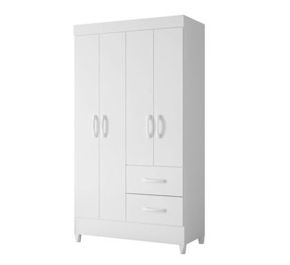 Imagem de Quarto de Bebê Completo com Guarda-Roupa 3 Portas, Cômoda e Berço com Rodinhas  Branco Moderno, Seguro e Funcional Quartinho do Bebê Com Colchão