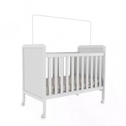 Imagem de Quarto de Bebê Completo com Guarda Roupa 3 Portas Cômoda e Berço Mini Cama 100% MDF Ciranda Móveis Peroba Branco Brilho