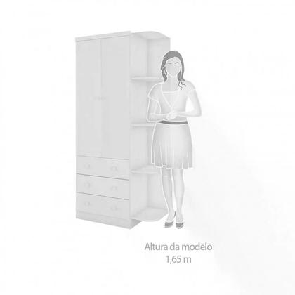 Imagem de Quarto de Bebê Completo com Guarda Roupa Cômoda e Berço Mini Cama 100% MDF Pega-Pega Móveis Peroba Branco Brilho