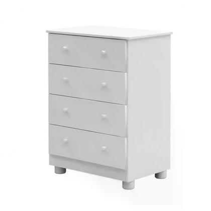 Imagem de Quarto de Bebê Completo com Guarda Roupa Cômoda e Berço Mini Cama 100% MDF Pega-Pega Móveis Peroba Branco Brilho