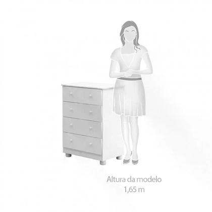 Imagem de Quarto de Bebê Completo com Guarda Roupa Cômoda e Berço Mini Cama 100% MDF Pega-Pega Móveis Peroba Branco Brilho