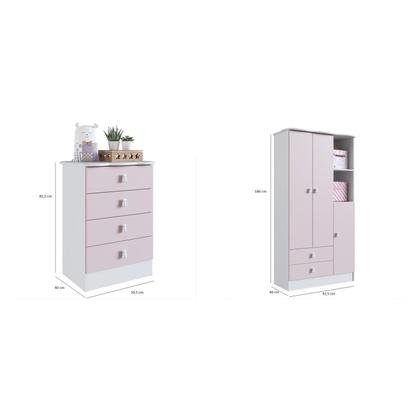 Imagem de Quarto de Bebê Completo com Guarda-Roupa e Cômoda Arco-Íris