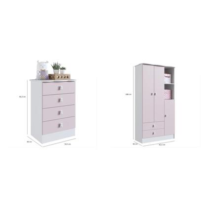 Imagem de Quarto de Bebê Completo com Guarda-Roupa e Cômoda Arco-Íris