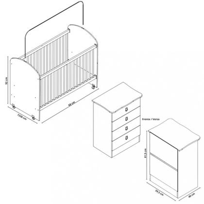 Imagem de Quarto de Bebê Completo Cômoda e Berço Corujinha Percasa