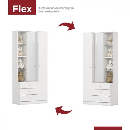 Imagem de Quarto de Bebê Completo Doha 2 Portas 8 Gavetas com Espelho Branco - Henn