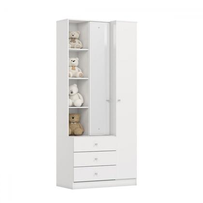 Imagem de Quarto de Bebê Completo Doha 2 Portas 8 Gavetas com Espelho Branco - Henn