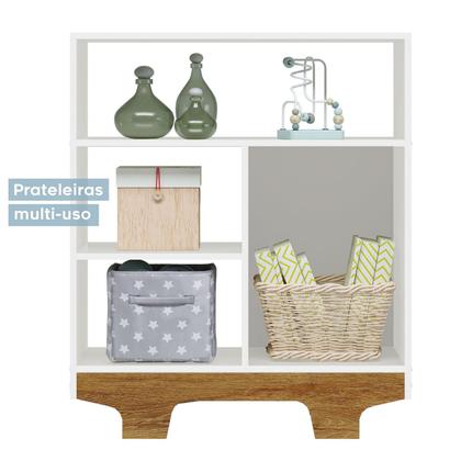 Imagem de Quarto de Bebê Completo Flocos 100% Mdf 1 Porta Branco/Ypê 4104 - Tigus Baby