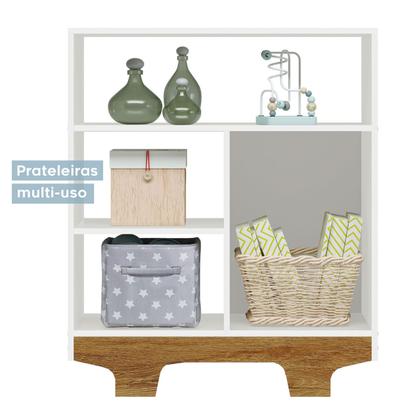 Imagem de Quarto de Bebê Completo Flocos 100% Mdf 1 Porta Branco/Ypê 4106 - Tigus Baby