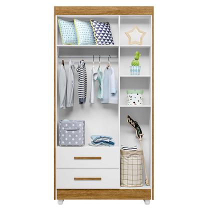 Imagem de Quarto de Bebê Completo Flocos 100% Mdf 4 Portas 2 Gavetas Branco/Ypê 4105 - Tigus Baby