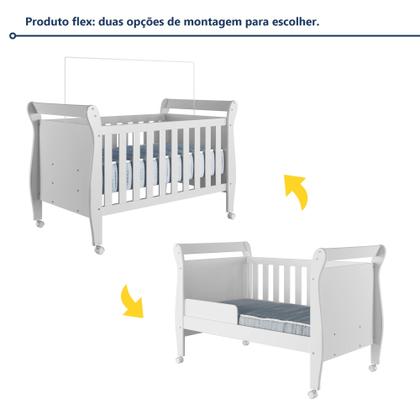 Imagem de Quarto de Bebê Completo Gêmeos com Guarda-roupa, 2 Berços e Cômoda Gael