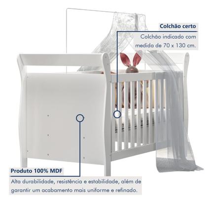 Imagem de Quarto de Bebê Completo Gêmeos com Guarda-roupa, 2 Berços e Cômoda Gael